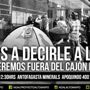 Manifestación pacífica #No Alto Maipo este 28 de agosto