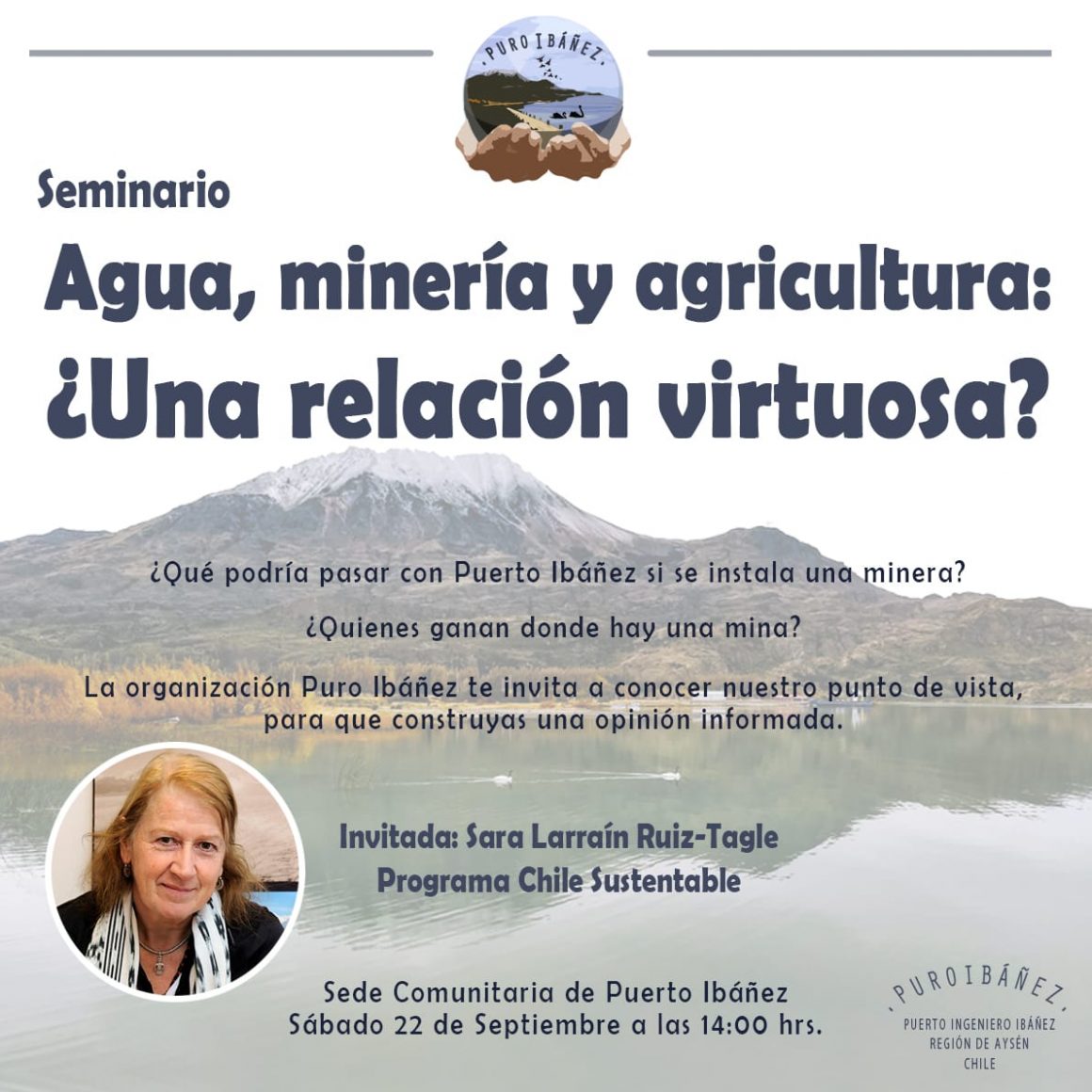 Sara Larraín será oradora principal de seminario “Agua, minería y agricultura: ¿Una relación virtuosa?”